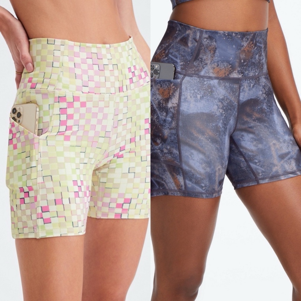 2 Pairs of Fabletics shorts. Worn only once. Excellent condition.